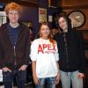 Apex fan Becky proudly displays the band’s colors with friends Ben and Joel during a Royal Oak session, April 1, 2012